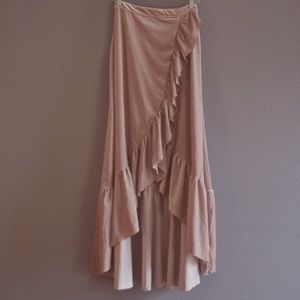 EUC Mia Joy by Joyfolie Blush Pink Velvet Ruffle Skirt Size Small